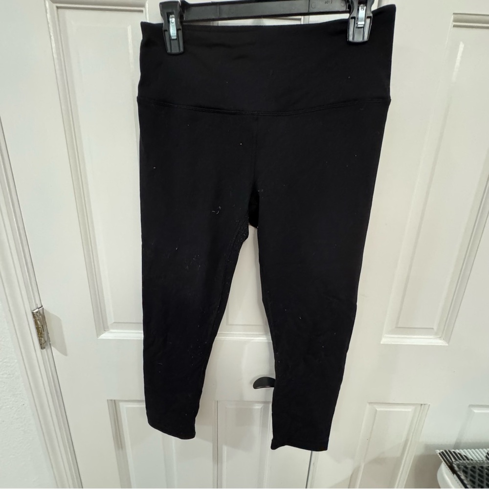 90 Degree by Reflex‎ High Waist Black Cropped Leggings - Size L